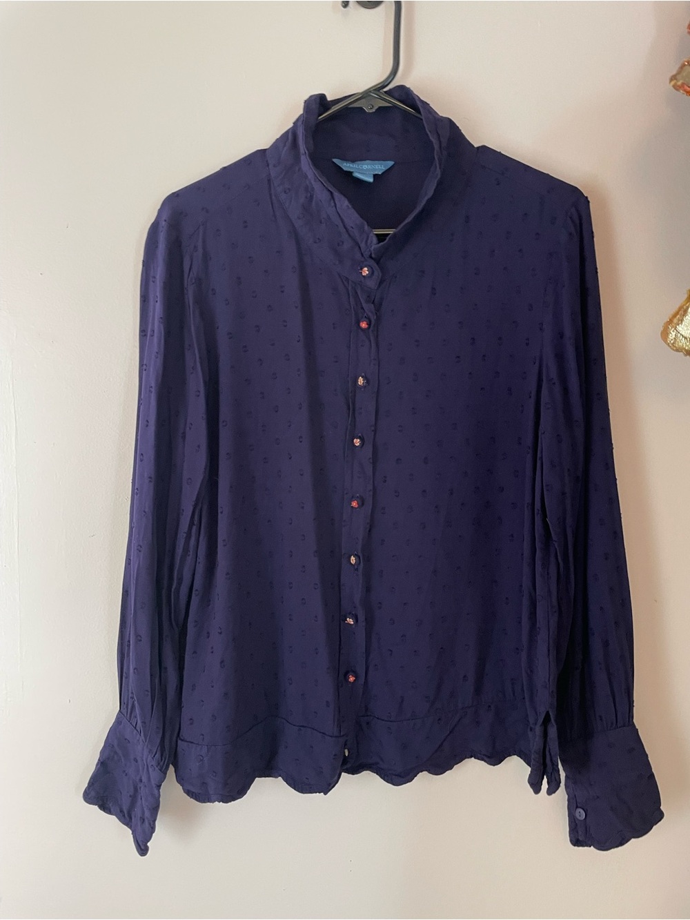 April Cornell Deep Purple Textured Button-Down Shirt